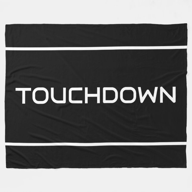 Couverture Polaire Moderne Élégant TOUCHDOWN Texte Rayures Sur Noir A (Devant (Horizontal))