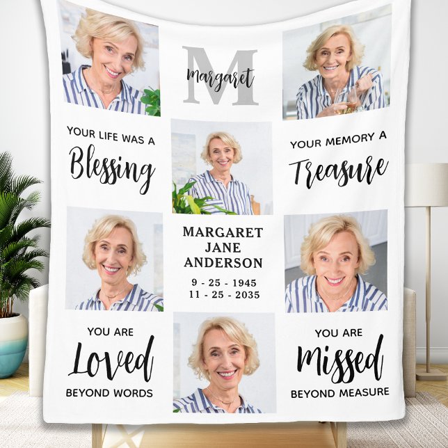Couverture Polaire Moderne En Mémoire Amoureuse Personnalisé 6 Photo  (Créateur téléchargé)