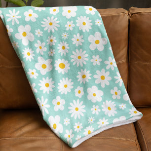 Couverture Polaire Moderne Flat Graphic Daisy Robin's Egg Blue