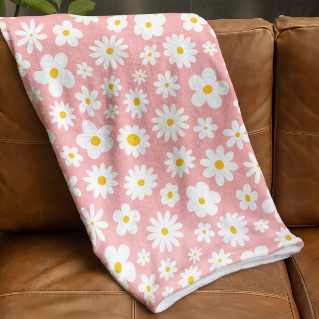Couverture Polaire Moderne Flat Graphic Daisy Rose (Créateur téléchargé)