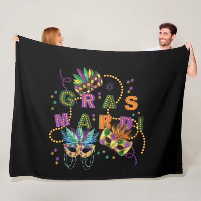 Couverture Polaire Moderne Mardi Gras (En situation)