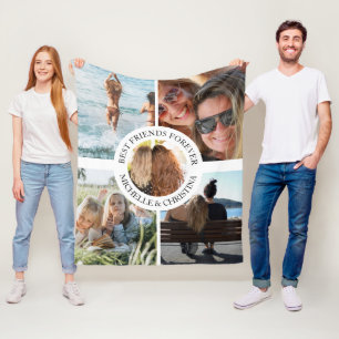 Couverture Polaire Moderne Meilleurs Amis Pour Toujours Collage Photo
