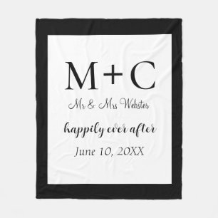Couverture Polaire Moderne minimaliste Initiale Mariage
