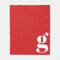 Moderne Monogramme Gras Initiale Minimaliste Rouge