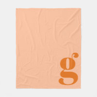 Moderne Monogramme Gras Initiale Pêche Orange Mini