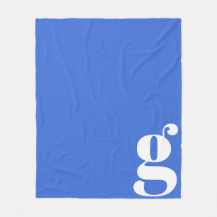 Couverture Polaire Moderne monogramme initiale lettre mignonne bleu c
