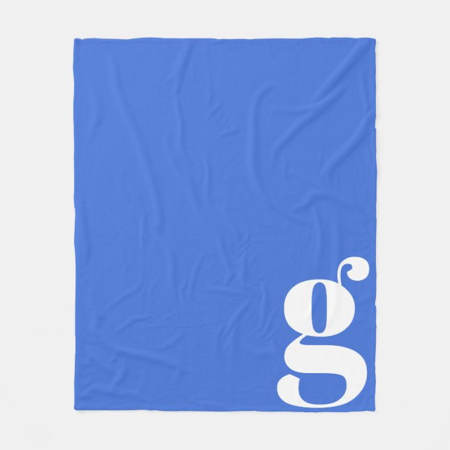 Couverture Polaire Moderne monogramme initiale lettre mignonne bleu c (Devant)