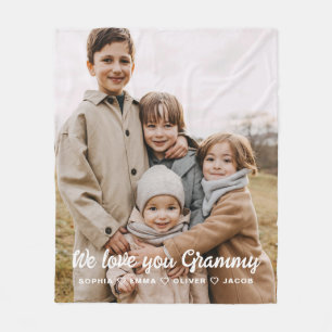 Couverture Polaire Moderne Nous t'aimons Grammy Famille Photo unique