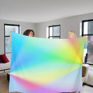Couverture Polaire Moderne pastel arc-en-ciel iridescent coloré
