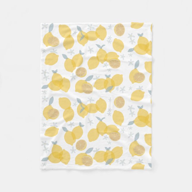 Couverture Polaire Moderne Pastel Citrus Lemons Motif (Devant)