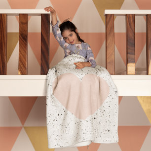 Couverture Polaire Moderne Pastel Rose & Coeur Beau Cadeau