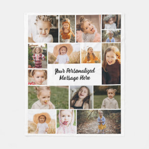 Couverture Polaire Moderne Personnalisé 16 Photo Collage Couleur pers