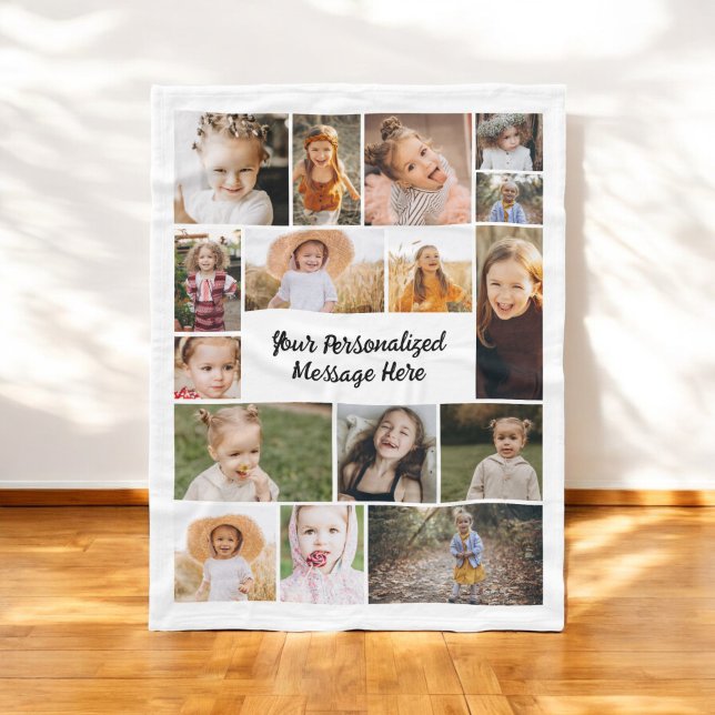 Couverture Polaire Moderne Personnalisé 16 Photo Collage Couleur pers (Créateur téléchargé)
