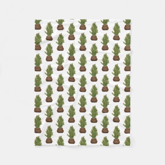 Couverture Polaire Moderne Russe Aquarelle Noël Arbre de Noël (Devant)