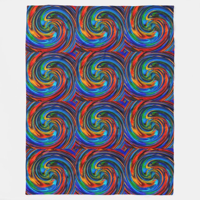 Couverture Polaire Moderne Swirl Abstract Art #8 (Devant)