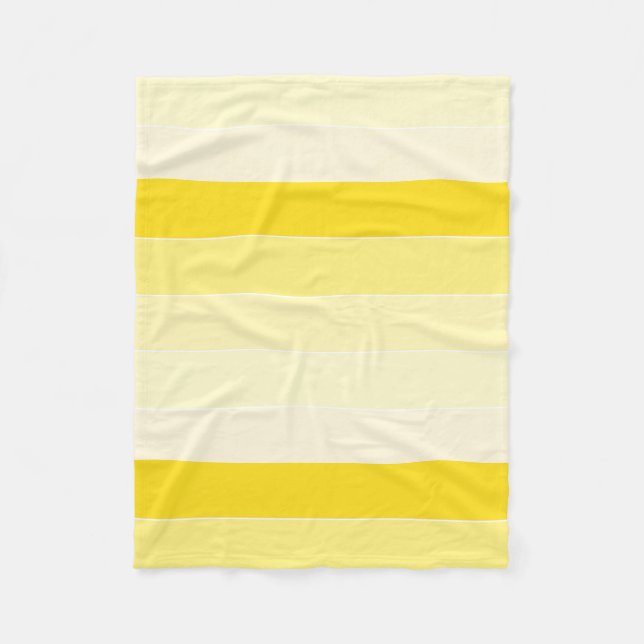 Couverture Polaire Moderne Vanille Jaune Grandes Blancs Décor (Devant)