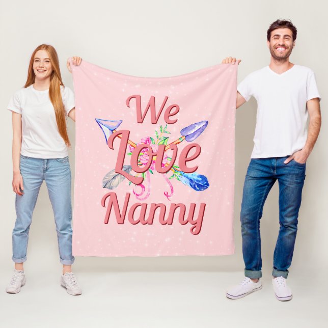 Couverture Polaire Modifier le nom du texte Flèches Boho Fleurs We Lo (En situation)