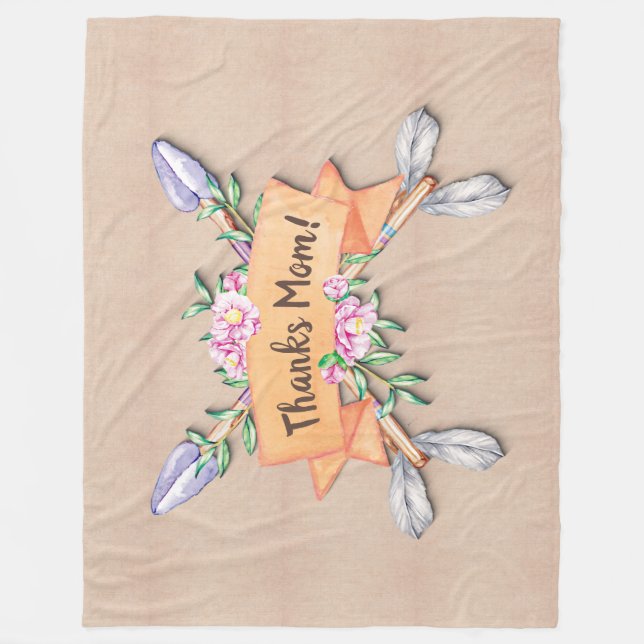 Couverture Polaire Modifier le texte Ajouter le nom Boho Flèches Fleu (Devant)