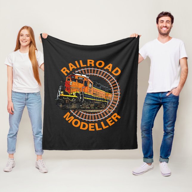 Couverture Polaire Modifier le texte Modeleur ferroviaire Orange Dies (En situation)