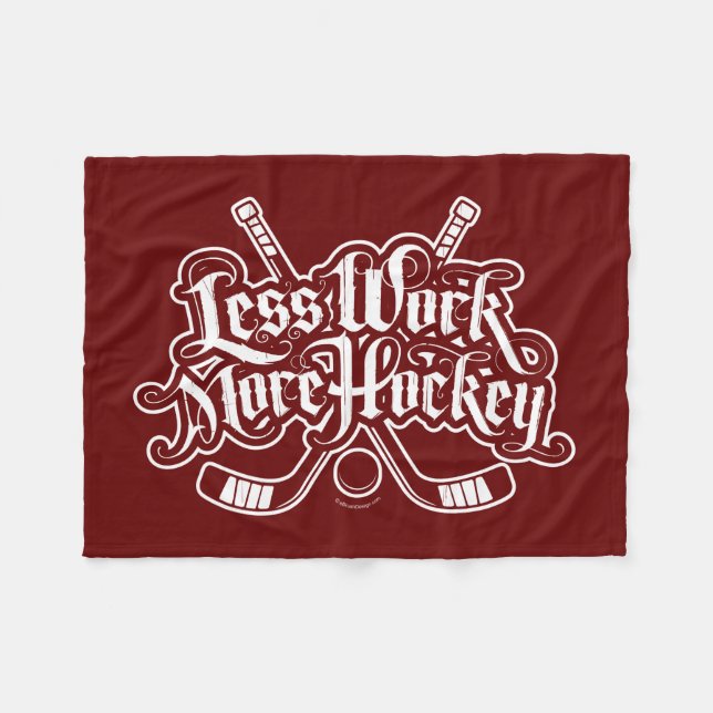 Couverture Polaire Moins de travail plus Hockey (Devant (Horizontal))
