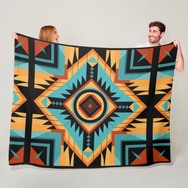 Couverture Polaire Mois bleu noir (En situation)