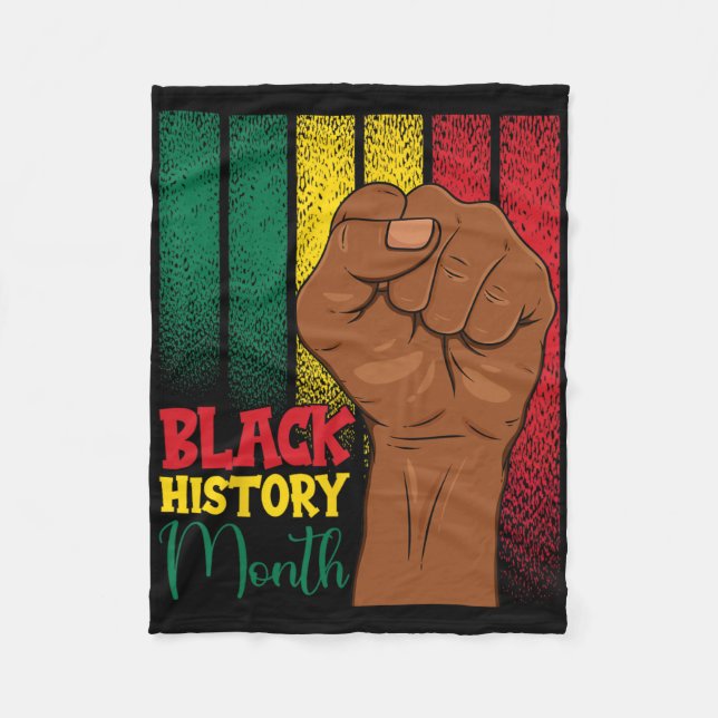 Couverture Polaire Mois de l'histoire des Noirs Poings Mains Dans Le  (Devant)