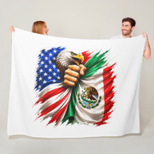 Couverture Polaire Mois du patrimoine hispanique Drapeau USA Mexique