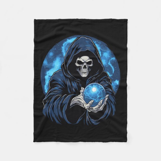 Couverture Polaire Moissonneur squelette de la mort Halloween  (Devant)