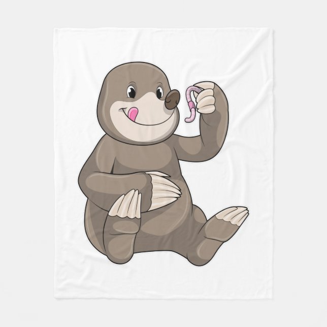 Couverture Polaire Mole avec ver de terre (Devant)