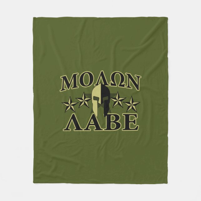 Couverture Polaire Molon Labe Spartan Helmet 5 stars (Devant)