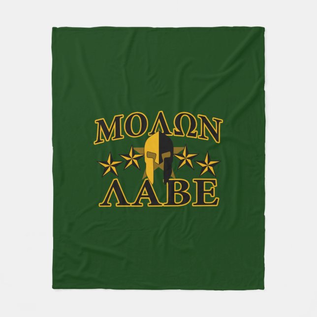 Couverture Polaire Molon Labe Spartan Warrior 5 étoiles vert (Devant)