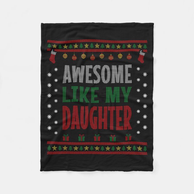 Couverture Polaire Mom Dad Christmas - Funny Awesome Like My Daughter (Devant)