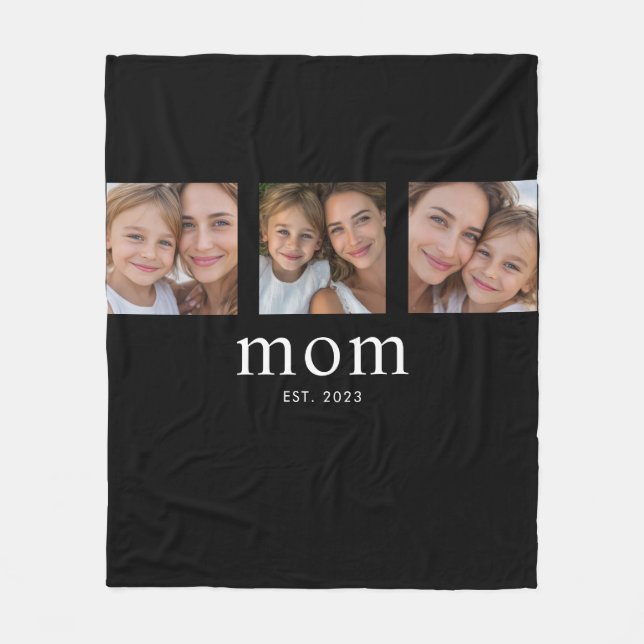 Couverture Polaire Mom Established Elegant Modern Black 3 Photo (Devant)