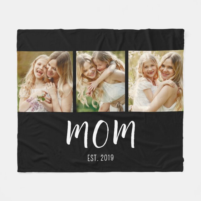 Couverture Polaire Mom Established Modern Bold Script Black 3 Photo (Devant (Horizontal))