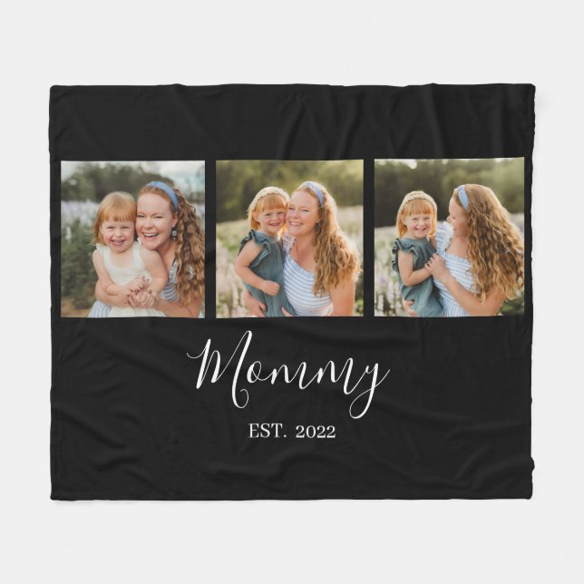 Couverture Polaire Mom Established Modern Script Black 3 Photo (Devant (Horizontal))