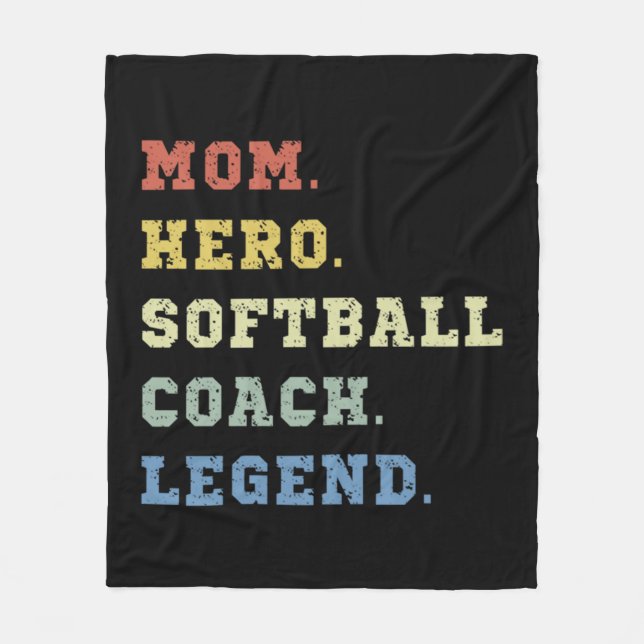 Couverture Polaire Mom hero softball coach legend (Devant)