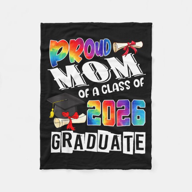 Couverture Polaire Mom Senior 26 Proud Mom Of A Cl Of 2026 Graduate  (Devant)