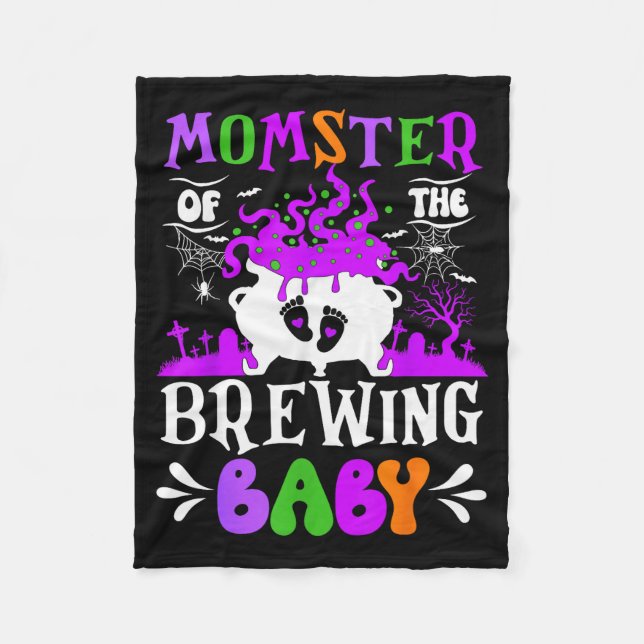 Couverture Polaire Momster Of The Brewing Baby Mom To Be Halloween  (Devant)