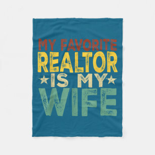 Couverture Polaire Mon agent immobilier préféré ma femme , mari homme