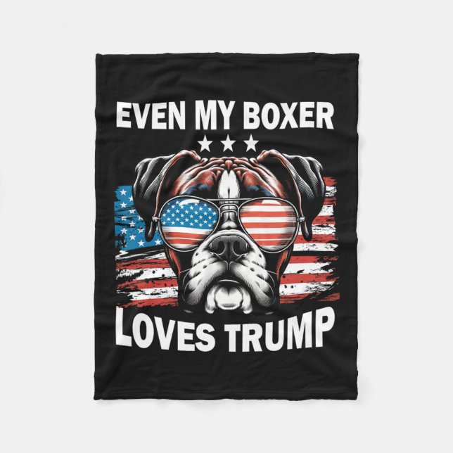 Couverture Polaire Mon boxeur aime Trump (Devant)