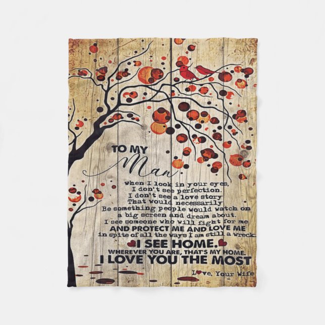 Couverture Polaire Mon cadeau de mari | Lettre Pour Lui | (Devant)