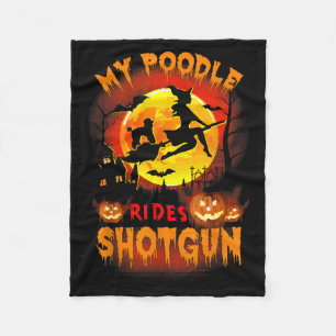 Couverture Polaire Mon caniche monte tiré drôle Halloween amateur de 