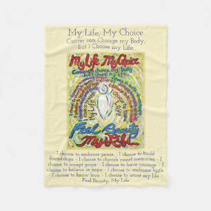 Couverture Polaire Mon choix de vie Cancer Angel Soft Fleece Blanches