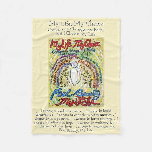 Couverture Polaire Mon choix de vie Cancer Angel Soft Fleece Blanches (Devant)