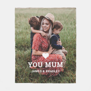 Couverture Polaire MON COEUR VOUS AIME MUM Fête des Mères Photo