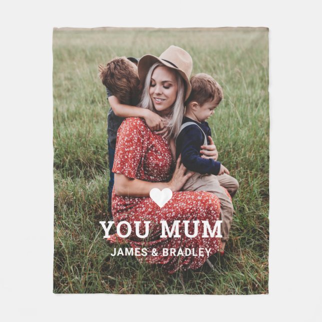 Couverture Polaire MON COEUR VOUS AIME MUM Fête des Mères Photo (Devant)