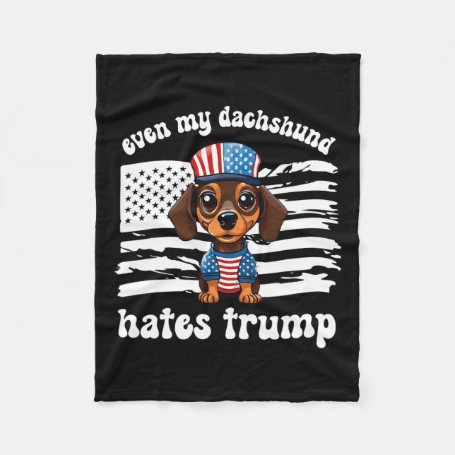 Couverture Polaire Mon Dachshund déteste Trump Dogs Kamala Harris Vot (Devant)
