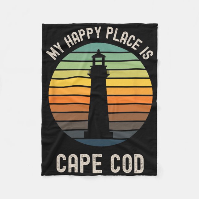 Couverture Polaire Mon endroit heureux est la plage de Cape Cod au Ma (Devant)