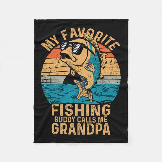 Couverture Polaire Mon Épouse De Pêche Préférée M'Appelle Grand-Père  (Devant)