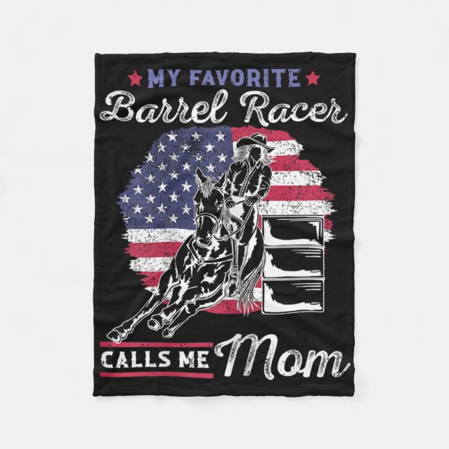 Couverture Polaire Mon Favori Barrel Racer M'Appelle Maman I Horsebac (Devant)